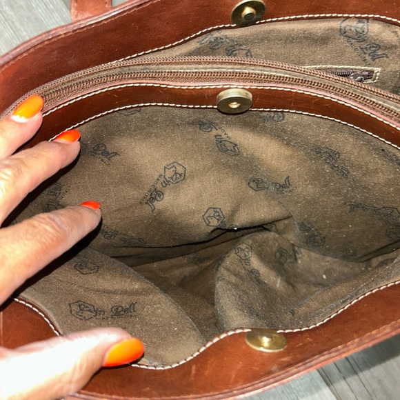 Valentina Womens Brown  Leather Shoulder Bag Purse  Handbag Brown Strap - Picture 9 of 10